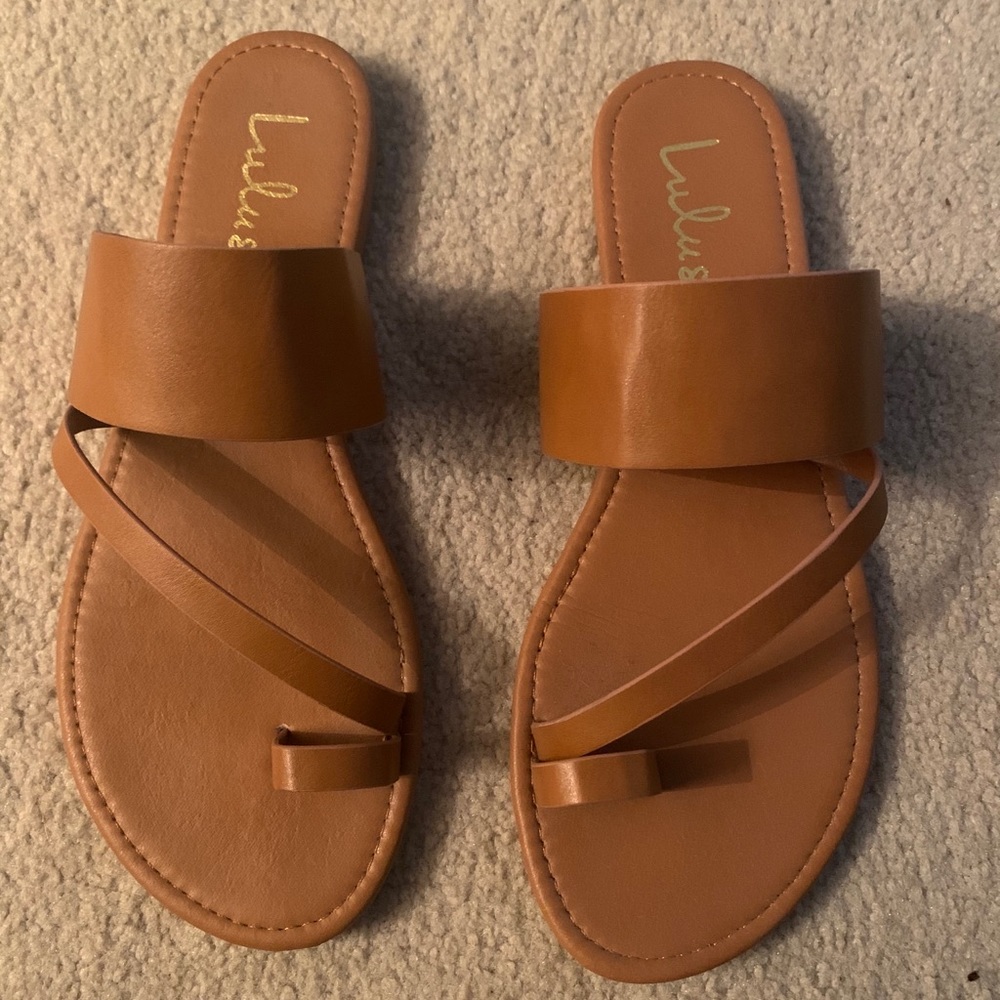 Cognac brown flats